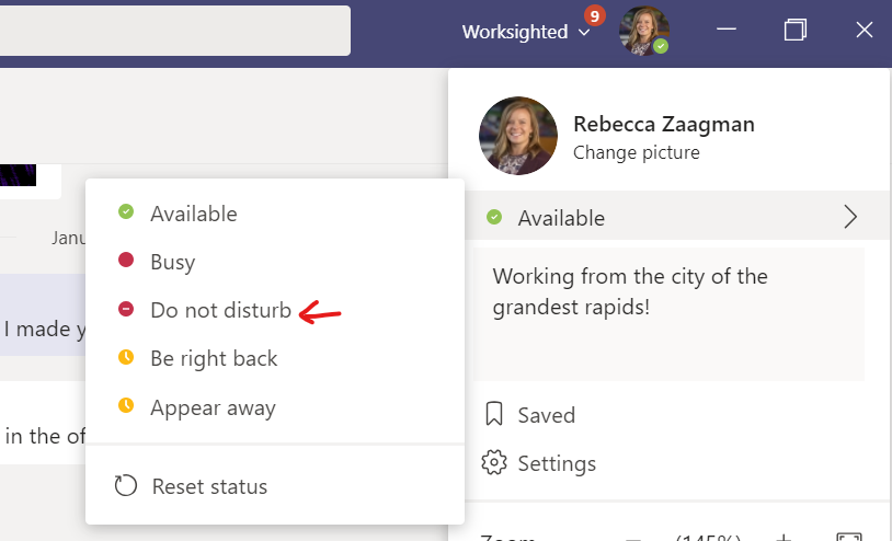 Microsoft Teams Statuses