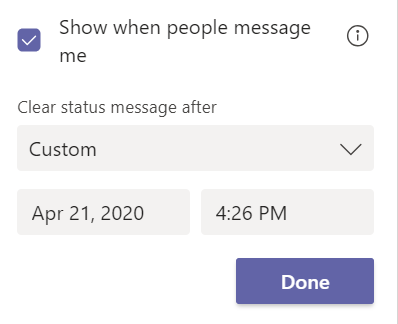 Microsoft Teams Statuses